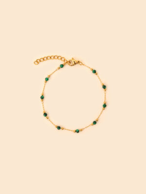 Bransoletka bloom green balls - malachit