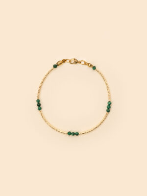 Bransoletka gold bloom green - malachit